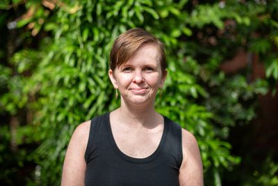 Karolina Heyduk, a professor of ecology and evolutionary biology, in the UConn Botanical Conservatory on March 25, 2024. (Bri Diaz/UConn Photo)